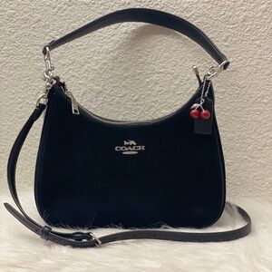 Coach CW580 Pouch Bag with Pillow Quilting in Brass/Bluebell Nappa Leather NWT